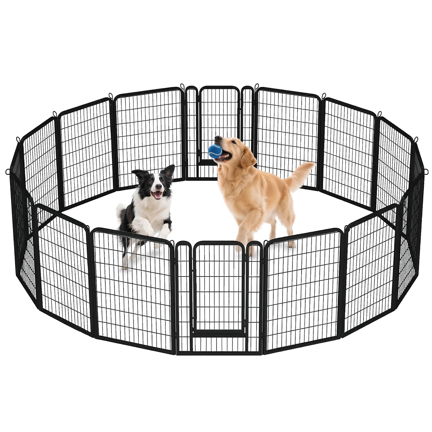 Dog Playpen With Door WeatherResistantAllSeason Foldable Iron Pet Fence Enclosure