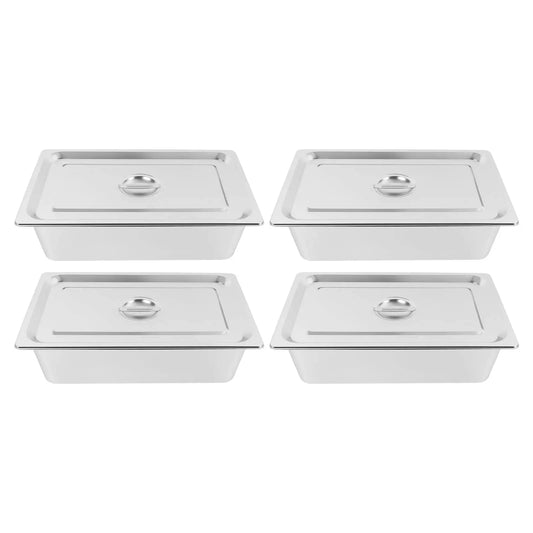 Stainless Steel Hotel Pan With Lid 4 Pack For Catering