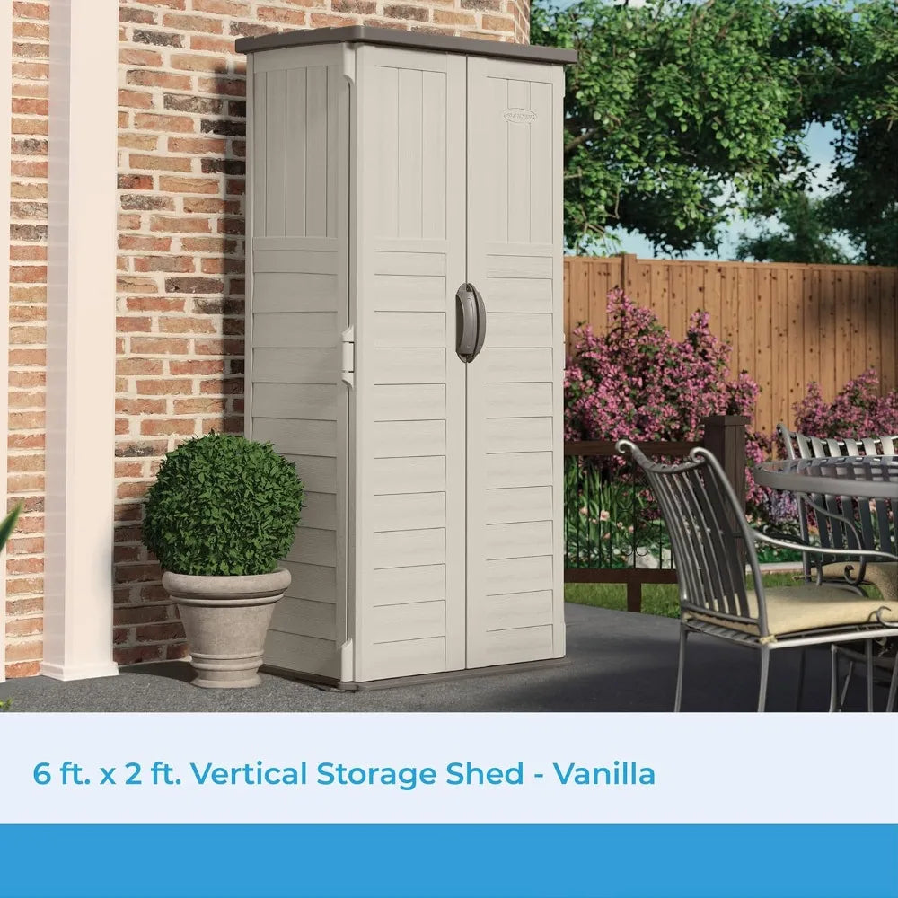 XMSJ Vertical Outdoor Storage Shed With Lockable Doors