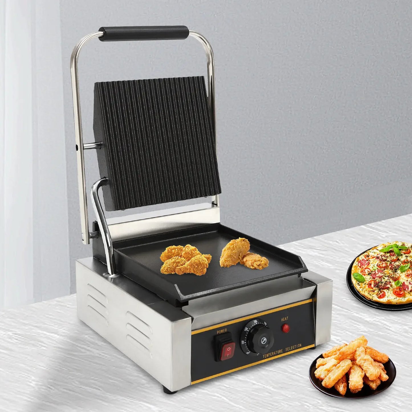 1800W Electric Stainless Steel Sandwich Maker Panini Machine