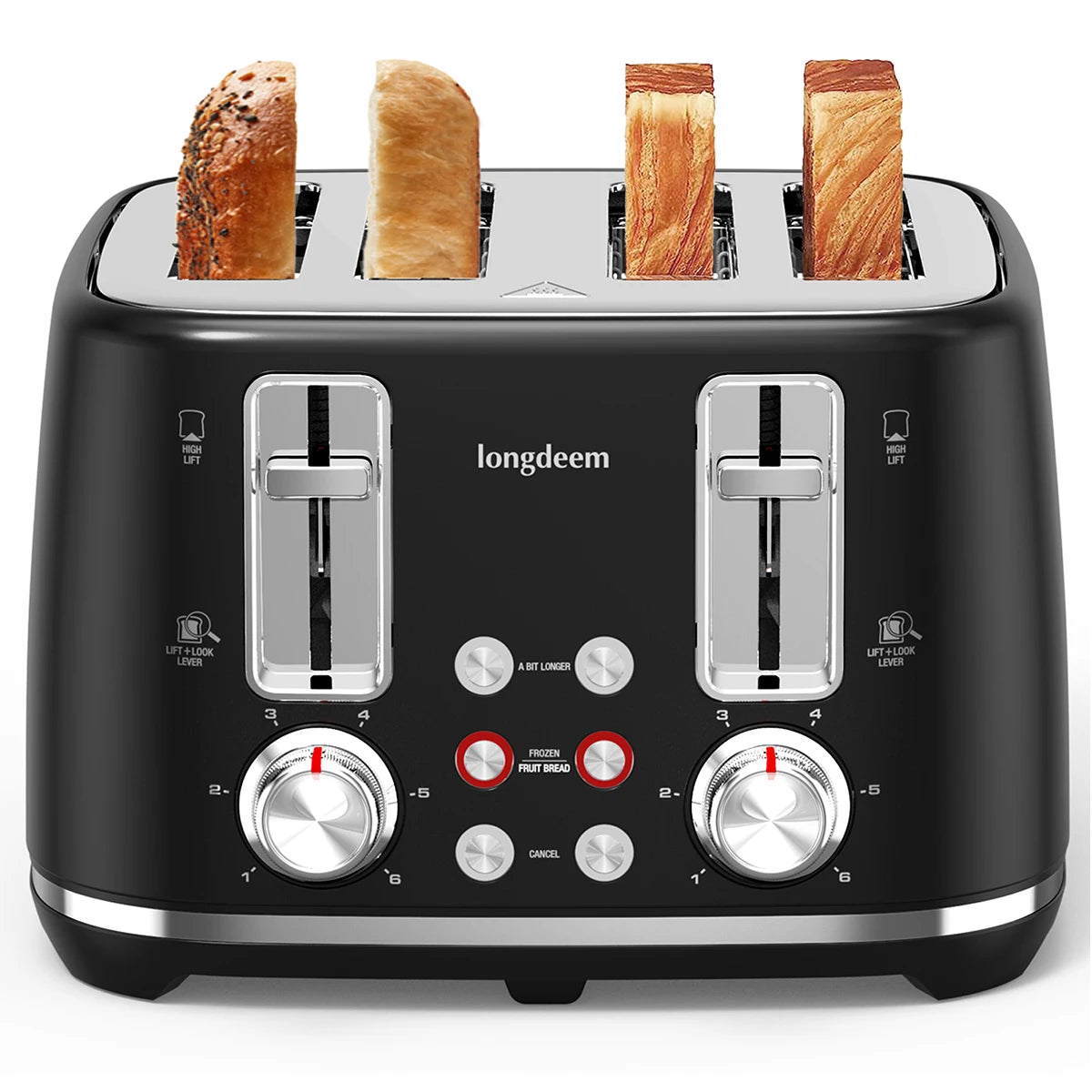 Toaster With Wide Slots And 6 Shade Settings Crumb Tray