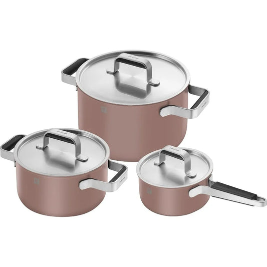 Premium 6 Piece Stainless Steel Cookware Set With Rose Design