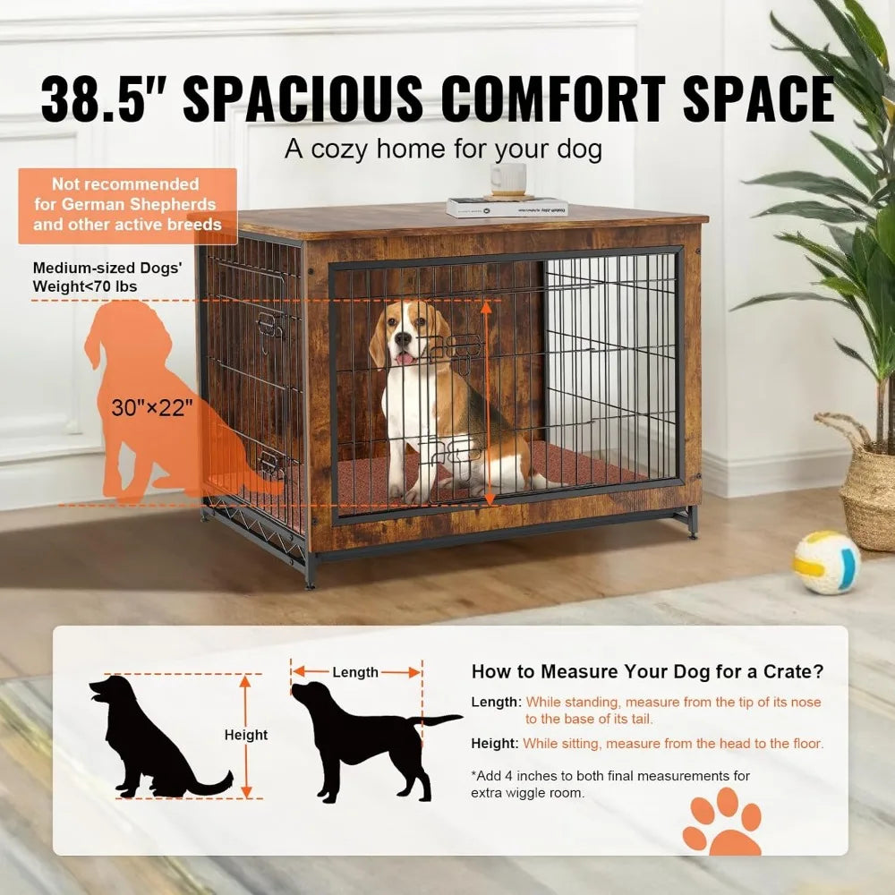 Masterpiece Dog Crate Furniture Heavy Duty End Table Double Doors