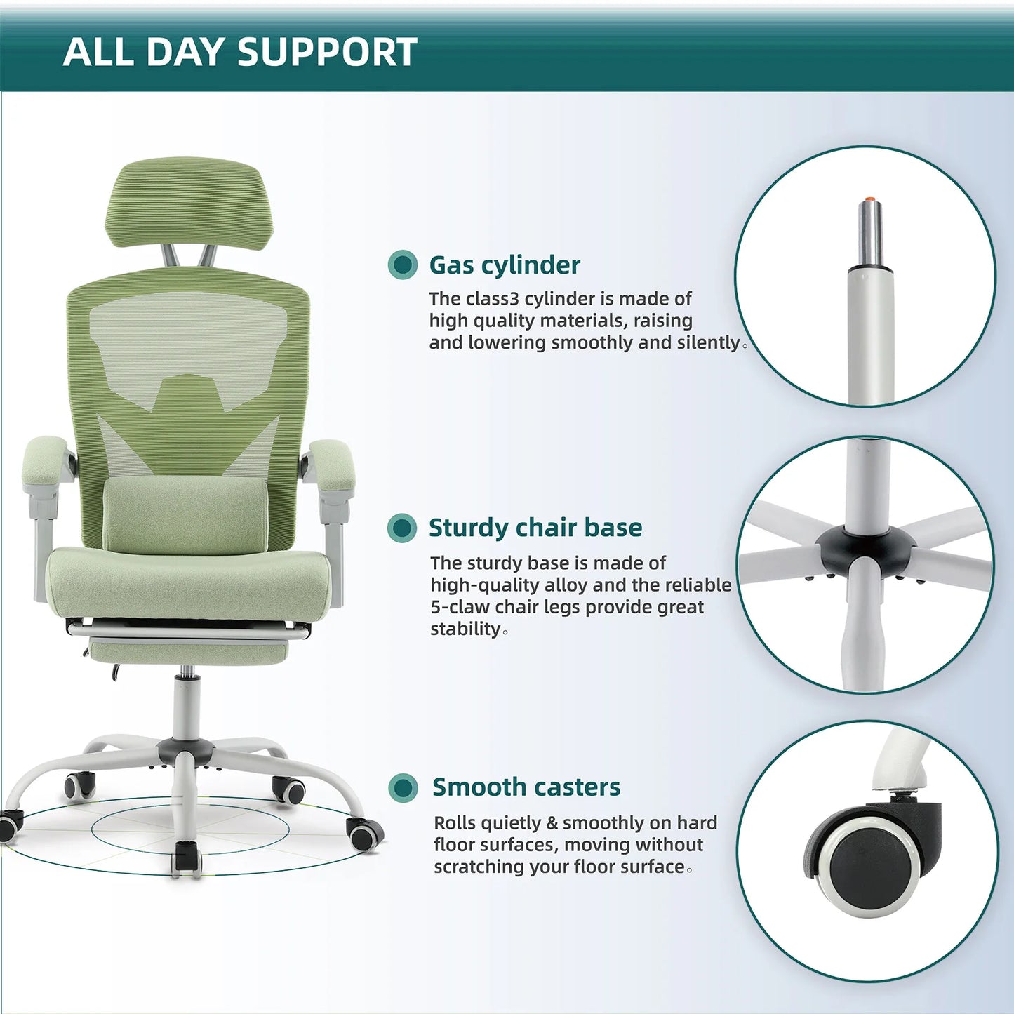 JHK Ergonomic Reclining High Back Mesh Office Chair With Lumbar Support Pillow Included