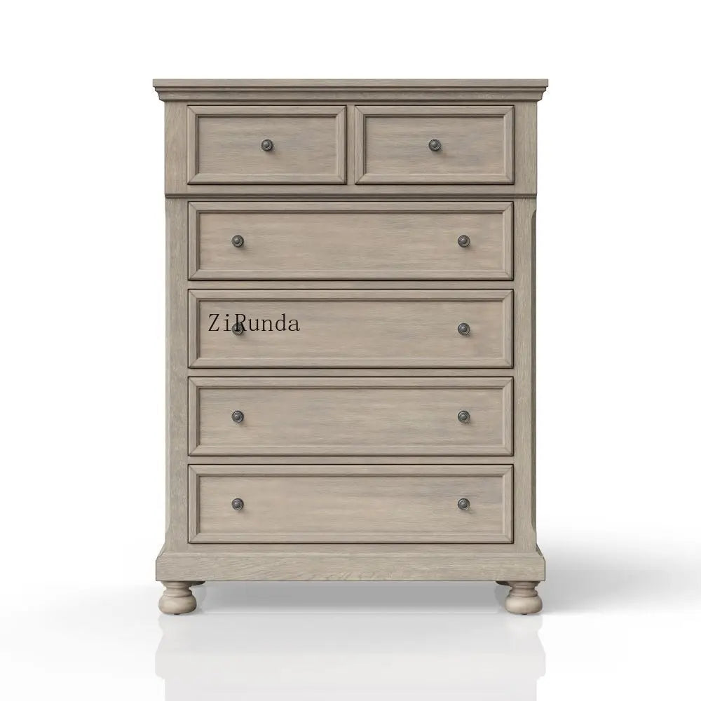 5 Drawer Chest Living Room Storage Cabinet Solid Wood MDF