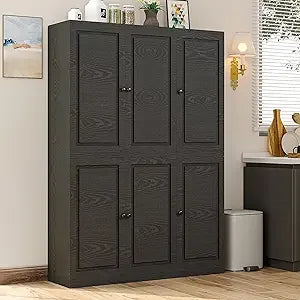Kitchen Pantry Storage Cabinet 47.2" W x 69" H, 6 Doors Large Storage Food Pantries with 8 Shelves and Door Rack, Cupboa