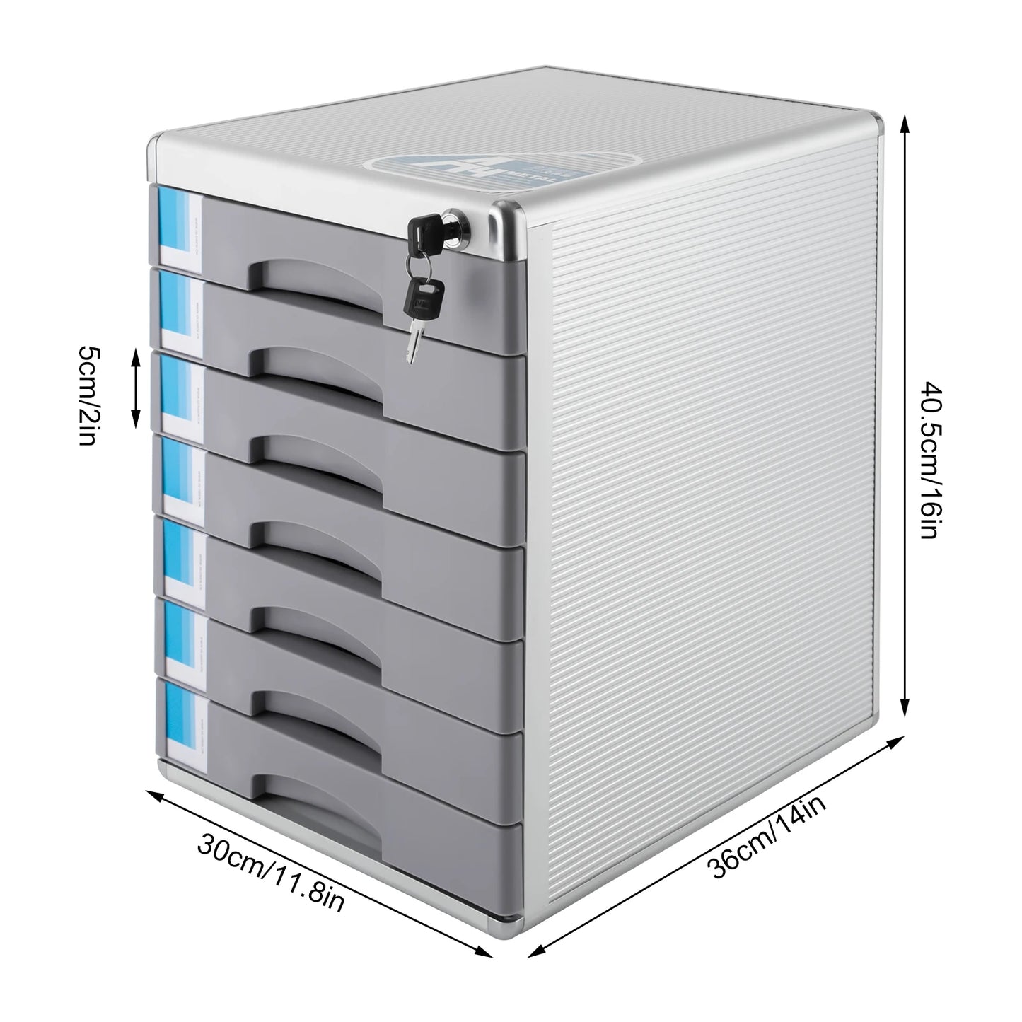 General Use Commercial Furniture Office Desktop Filing Cabinet 7 Drawers Aluminum Alloy Lock