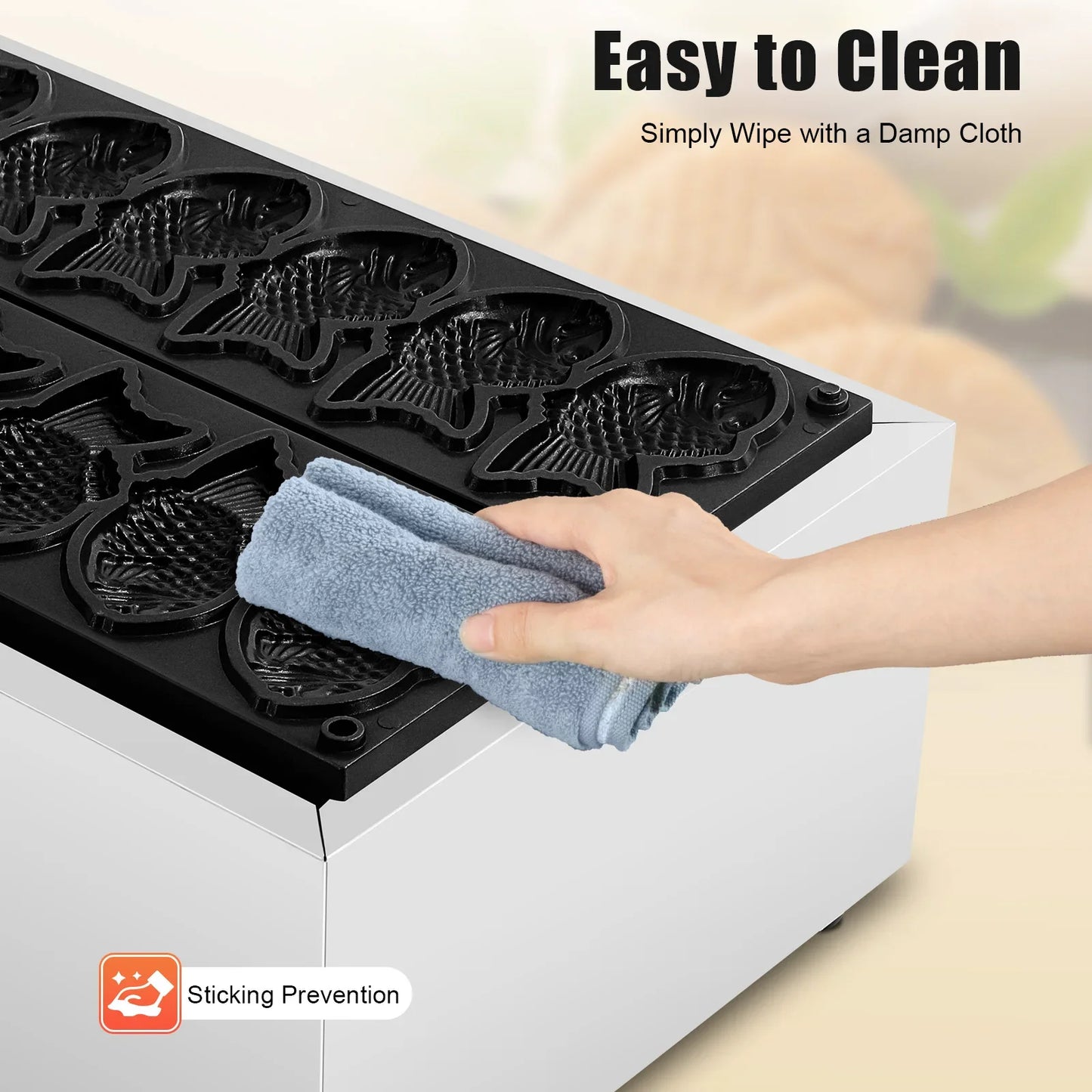 Sweetmile Fish Shape Waffle Maker With Six Slots And Nonstick
