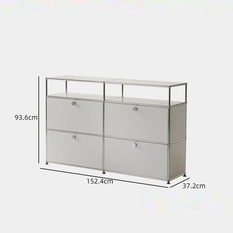 Bigcityfur Premium IndustrialGrade Stainless Steel TV Stand Storage Cabinet LivingRoom