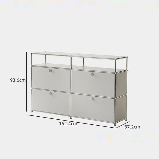 Bigcityfur Premium IndustrialGrade Stainless Steel TV Stand Storage Cabinet LivingRoom