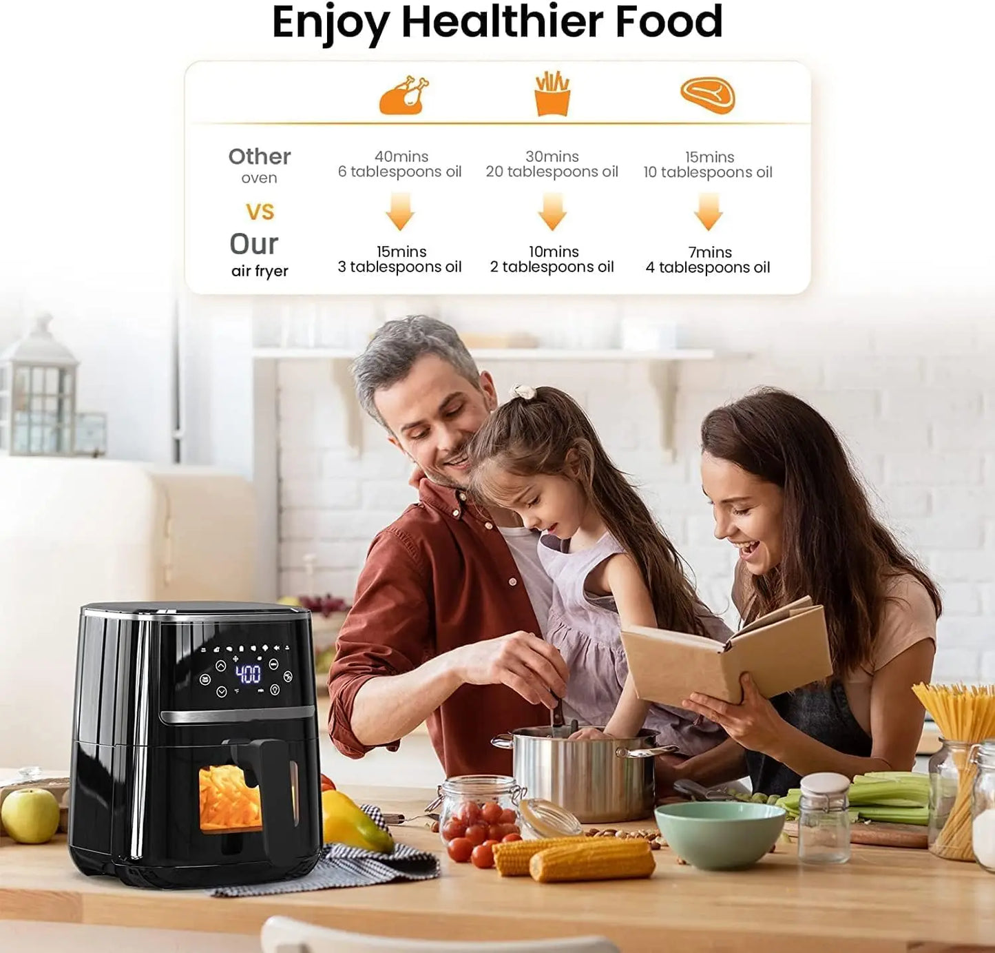Air Fryer Toaster Oven With Digital Display 8 Presets