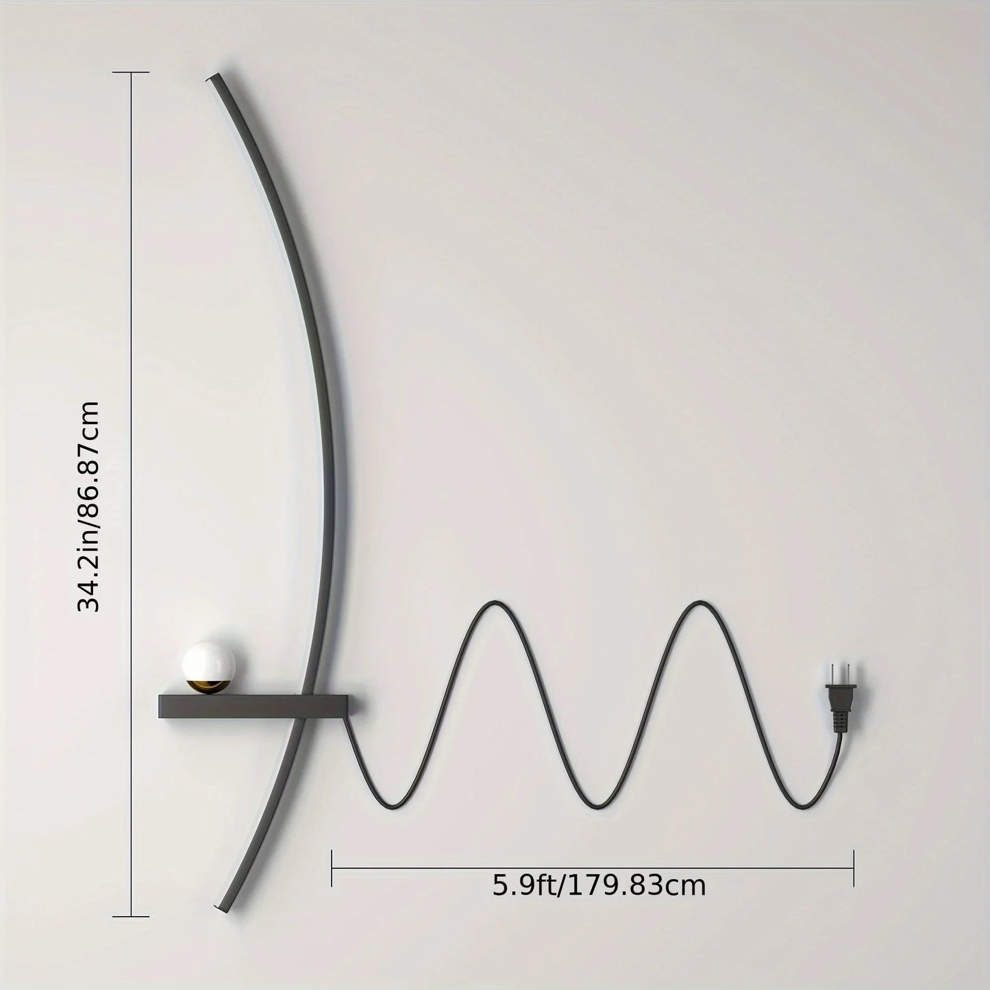 Two Pack Modern Adjustable LED Wall Sconce Arched Bedside Lamp