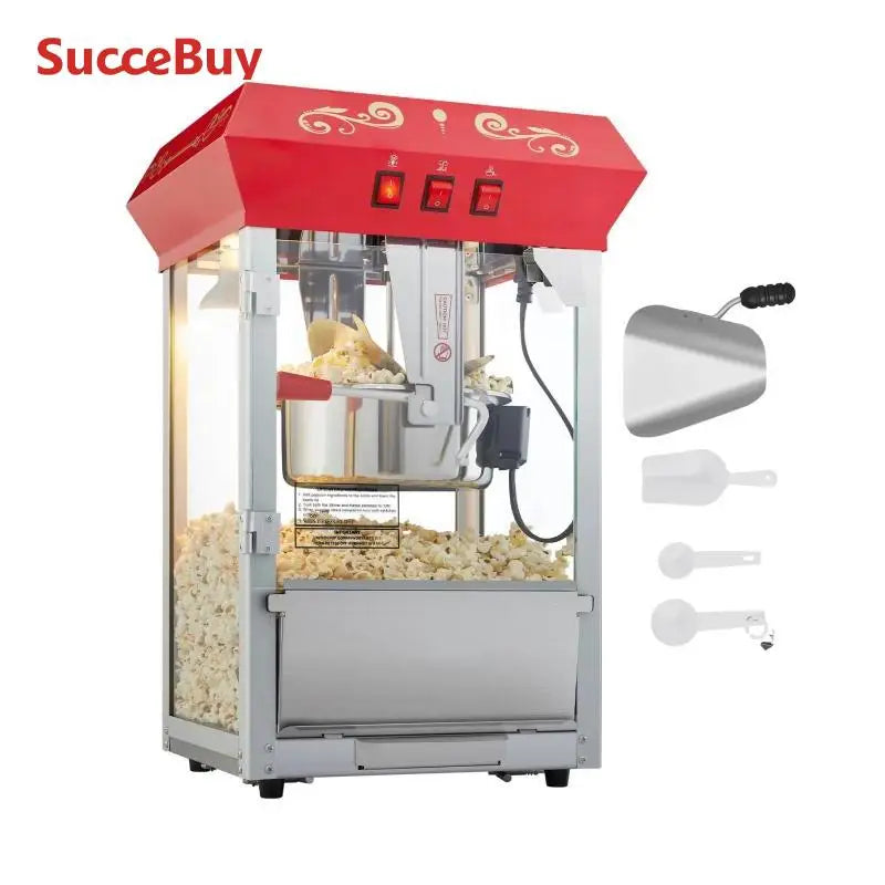 SucceBuy Electric Popcorn Maker Commercial Popper Machine With Scoop