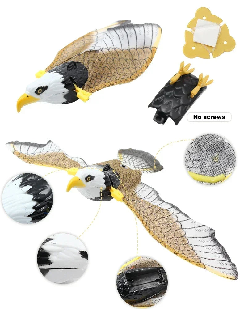 Simulation Bird Interactive Cat Toy Flying Eagle Teaser Wand With Rope Stick Play