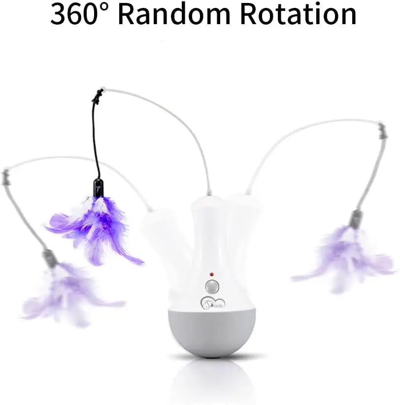 Guangdong Brand Cat Interactive Feather Toy Teaser With 360 Degree Rotation Indoor Play