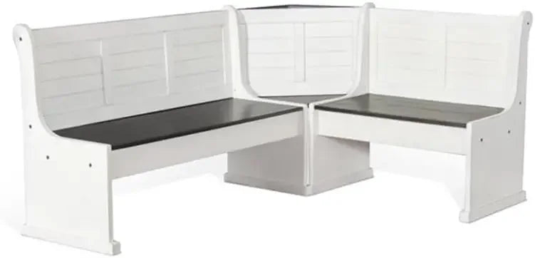 XMSJ Farmhouse Wood Kitchen Corner Breakfast Nook Set With Hidden Storage Unit For Kitchens