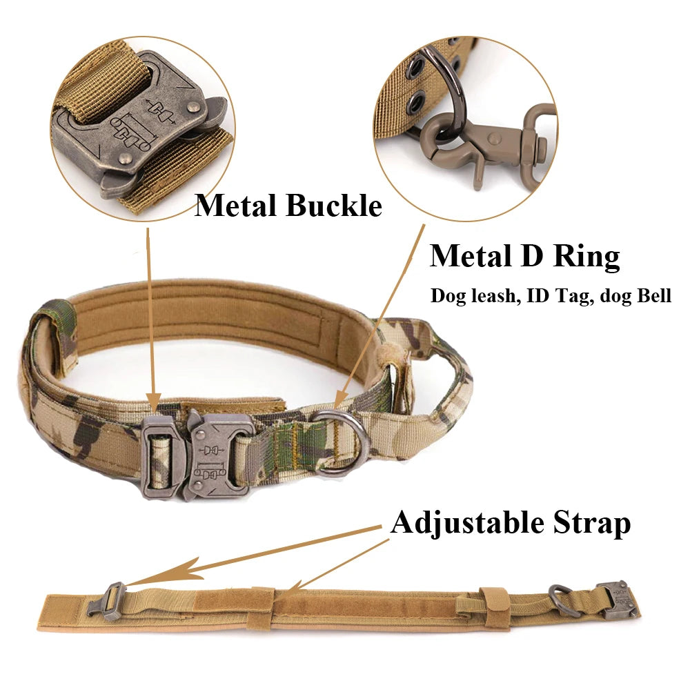 PETRAVELCN Tactical Dog Harness Vest Leash Set for Medium to Large Dogs Military Style