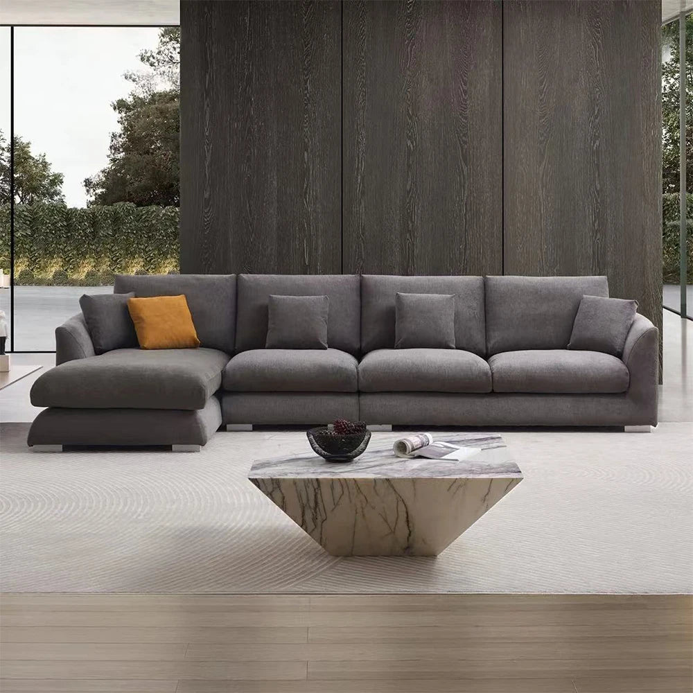 CN Guangdong Cloud Down Filled L Shaped Chaise Sofa