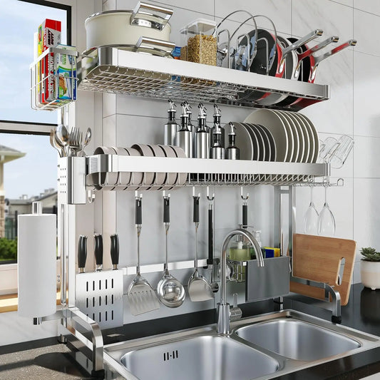 Adjustable Over Sink Dish Drying Rack For Kitchen Organization