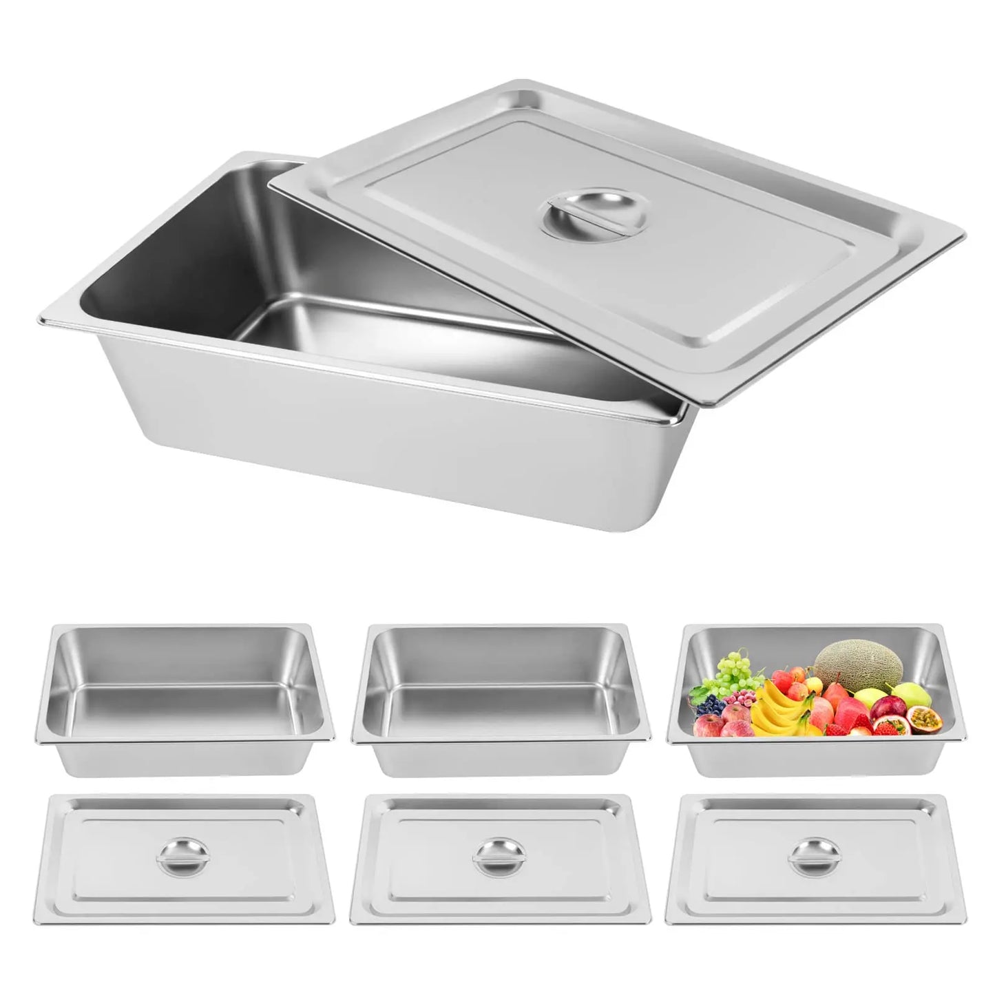 Stainless Steel Hotel Pan With Lid 4 Pack For Catering