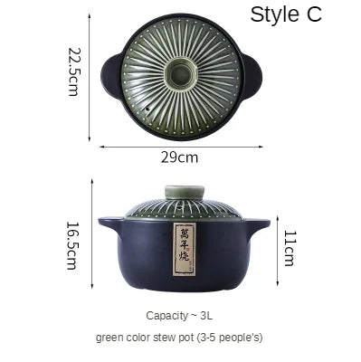 XINCHEN Ceramic Casserole Pot Round Japanese Style Cookware