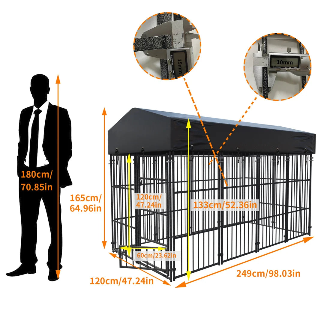 BINGOPAW Heavy Duty Dog Kennel Playpen for Indoor Outdoor Use