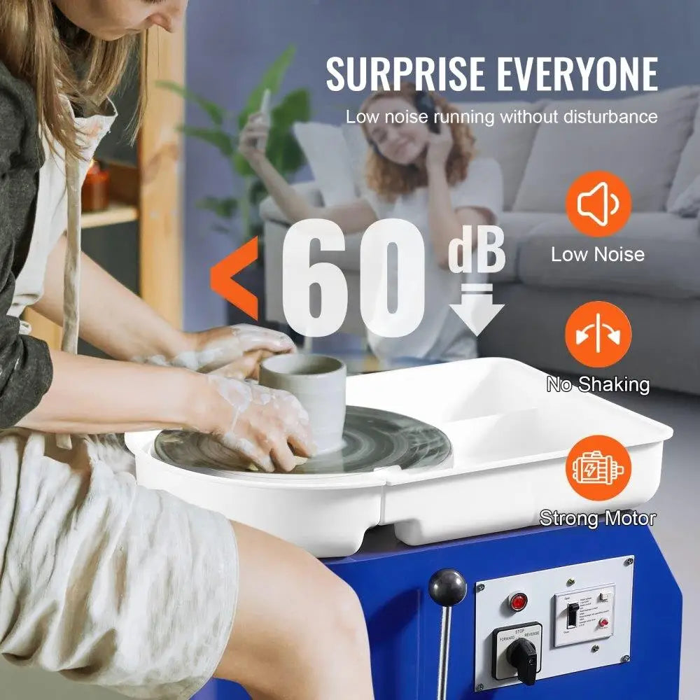 Pottery Wheel 350W Beginners Machine With Pedal Detachable