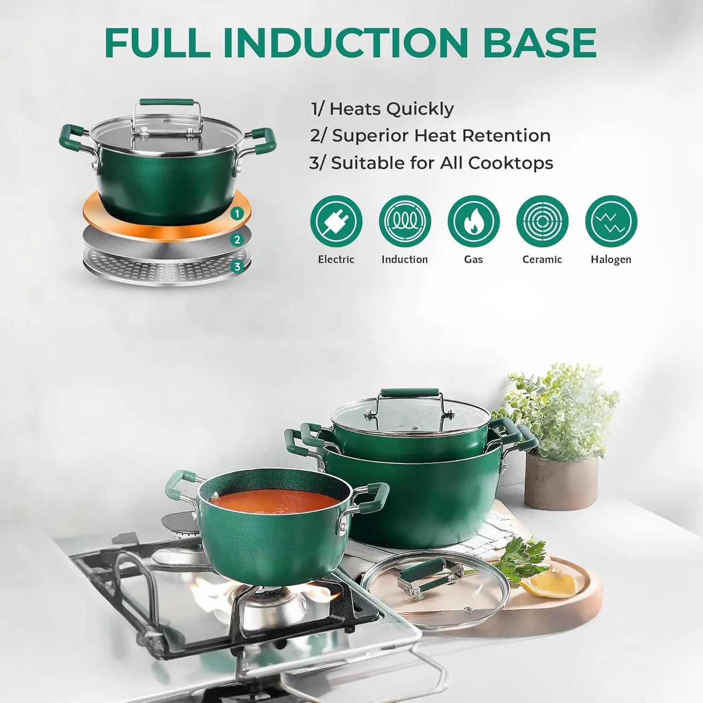 Granite Nonstick Cookware Set Non Toxic Dishwasher Safe