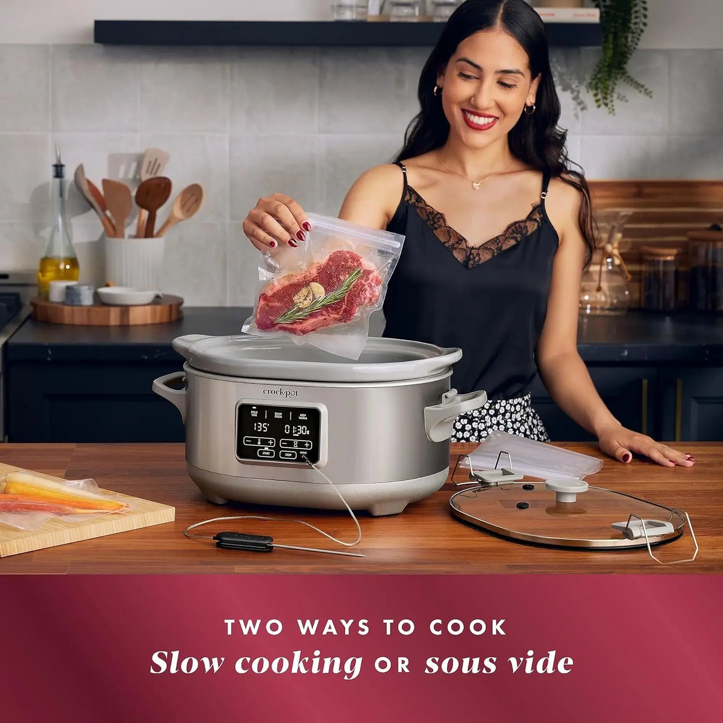 Iosn Programmable MultiFunctional Slow Cooker With Sous Vide ProfessionalGrade Timer