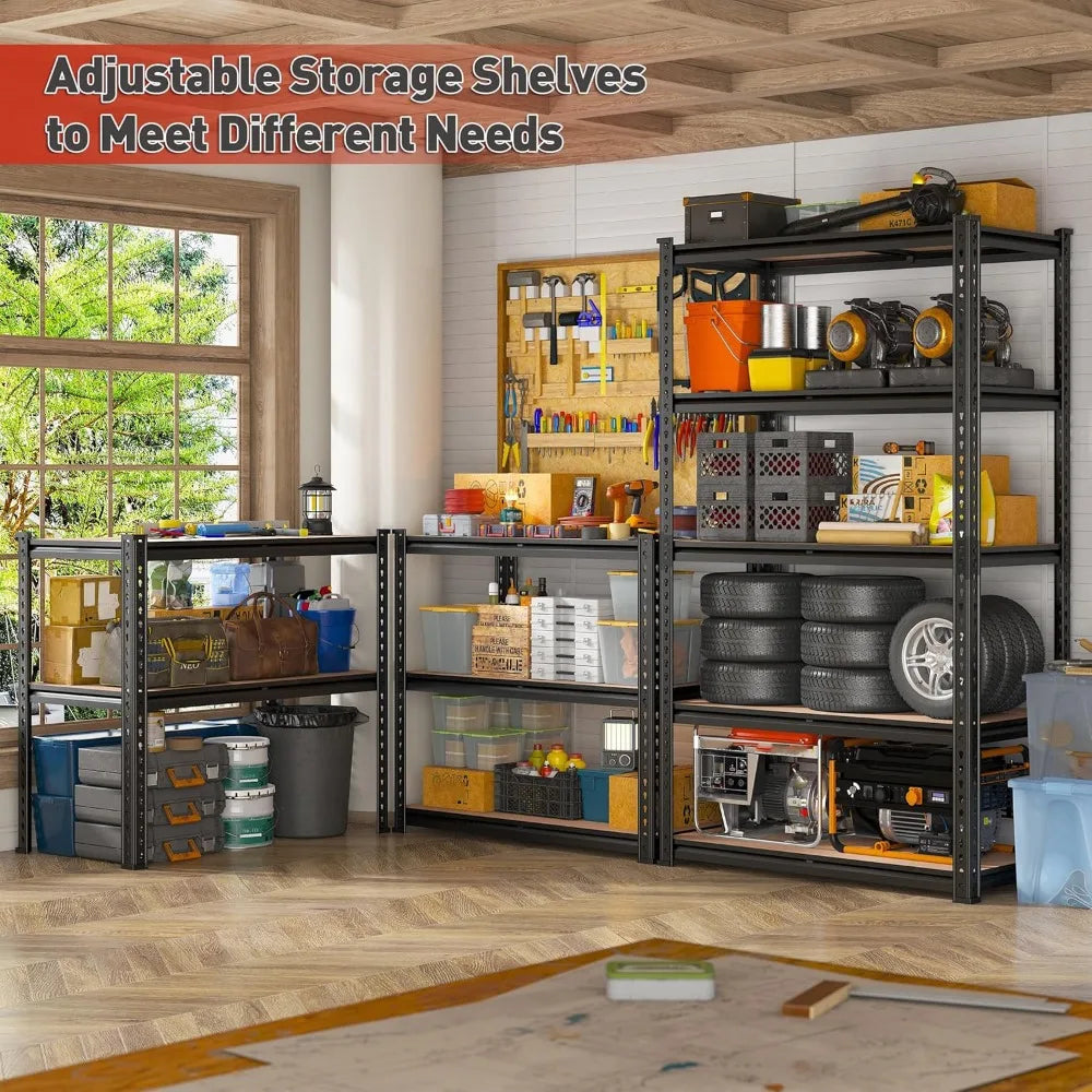 High-concerned Storage Shelves 5 Tier Garage Shelving Heavy Duty Industrial Grade Unit